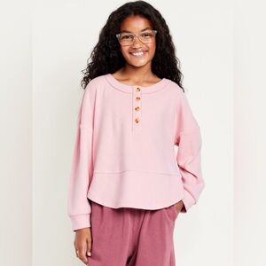 Old Navy Pink Kids Sweatshirt with Button Detail